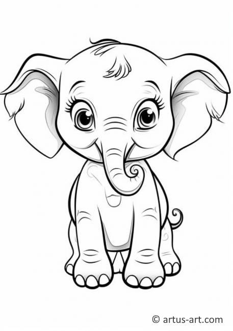 Página para colorir de elefante para crianças